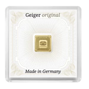 Geiger Edelmetalle, Original Square 1 Gram Gold Bar in Capsule