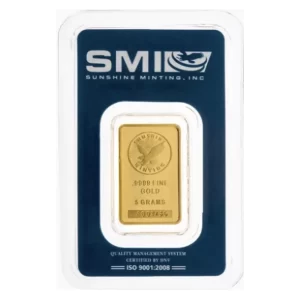 Sunshine Minting, 5 Gram Gold Bar in Assay