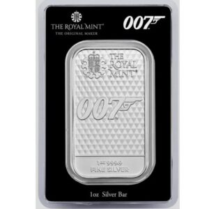 Royal Mint, 2021 007 JAMES BOND DIAMONDS ARE FOREVER 1 OZ .9999 FINE SILVER BAR  - BLISTER PACK