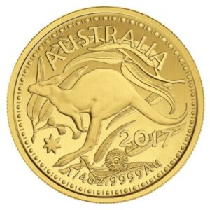 Royal Australian Mint, 2017 Kangaroo 1/4 oz Gold Coin in Assay