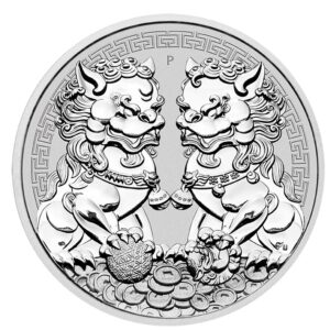 Perth Mint, 2020 Australia Guardian Lions (Double Pixiu) 1 oz .9999 Silver Coin in Capsule