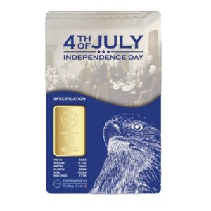 Today Ltd, 2023 4th of July Independent Day 1/10 oz Gold Bar in Assay