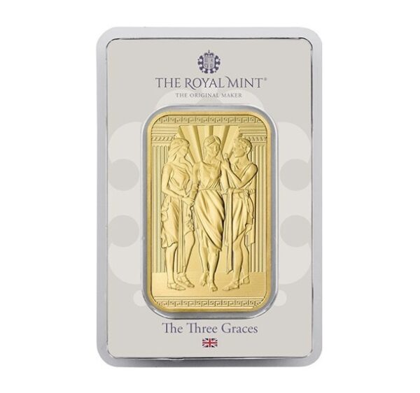 Royal Mint, 2022 Great Britain The Great Engravers Collection: Three Graces 1 oz .9999 Gold Bar in Assay