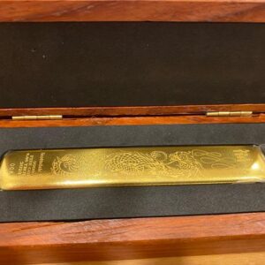 Scottsdale Mint, 2023 Lucky Dragon 8.88 oz Gold Bar in wooden case, serial no. 8