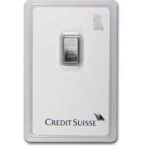 Credit Suisse Statue of Liberty 1 Gram Platinum Bar in Assay