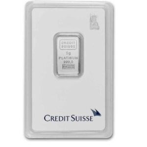 Credit Suisse, Statue of Liberty 5 Gram Platinum Bar in Assay