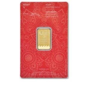 Royal Mint, Henna Design 5 Gram Gold Minted Bar in Assay