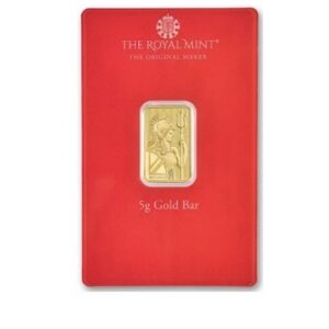 Royal Mint, Henna Design 5 Gram Gold Minted Bar in Assay