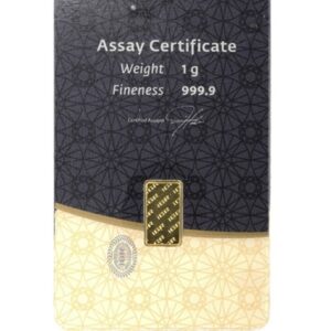 Instanbul Gold Refinery, 1 Gram Gold Minted Bar in Standard Assay Card