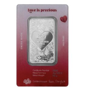 Pamp Suisse, 2024 Love is Precious 50 Gram Silver Hologram Bar