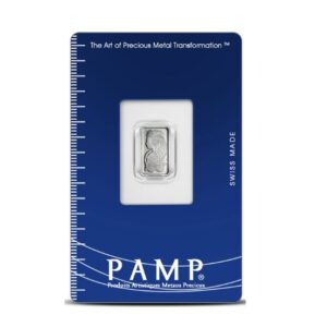 Pamp Suisse, Lady Fortuna 1 Gram Platinum Minted Bar in Assay