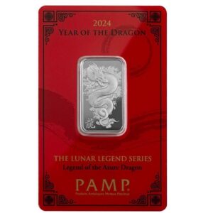 Pamp Suisse, 2024 Lunar Legends Series - Legend of the Azure Dragon 10 Gram .999 Silver Bar