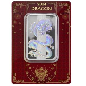 Pamp Suisse, 2024 50g Lunar Series - Hologram Dragon .9999 Silver Bar