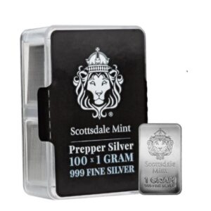 Scottsdale Mint, Prepper 100 x 1 Gram Silver Bar