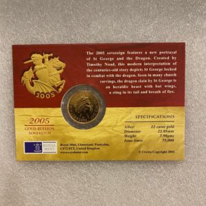 Royal Mint, 2005 United Kingdom Gold Bullion Sovereign Card