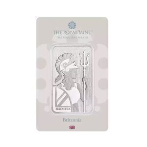 Royal Mint, Britannia 100 Gram Silver Minted Bar in Assay