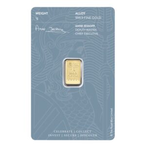 Royal Mint, Britannia 1 Gram Gold Minted Bar in Assay