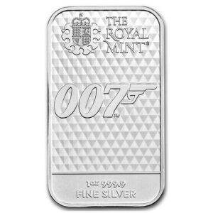 Royal Mint, 2021 James Bond, Diamonds Are Forever 1 oz Silver Bar