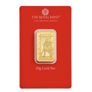 Royal Mint, Guan Gong 20 Gram Gold Minted Bar in Assay