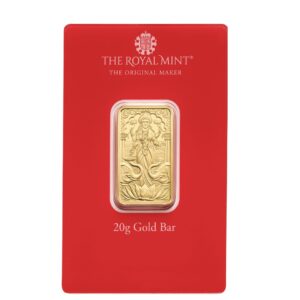 Royal Mint, Laksmi 20 Gram Gold Minted Bar in Assay