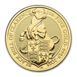 Royal Mint, 2018 Queen's Beasts Black Bull of Clarence 1 oz Gold Coin