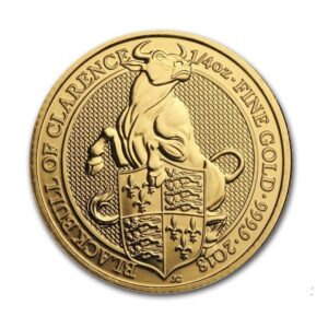 Royal Mint, 2018 The Queen's Beasts Bull of Clarence 1/4 oz Gold Coin