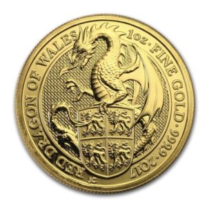 Royal Mint, 2017 Queen's Beasts Red Dragon of Wales 1 oz Gold Coin