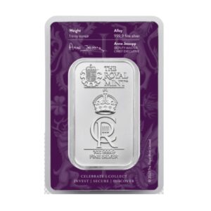 Royal Mint, The Royal Celebration 1oz Silver Bullion Minted Bar in Assay