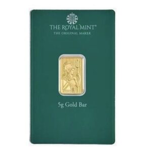 Royal Mint, Merry Christmas 5 Gram Gold Minted Bar in Green Assay