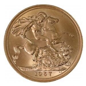 Royal Mint, Queen Elizabeth II Full Sovereign 1st Portrait 1957 First Year of Issue