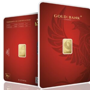 Gold Bank, 1 Gram Phoenix Edition Gold Bar in Assay