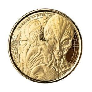 Scottsdale Mint, 2023 Ghana Alien Invasion 50 Cedis 1/10 oz Gold Coin in Capsule