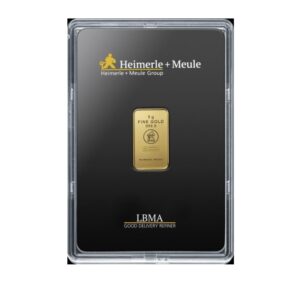 Heimerle-Meule, 5 Gram Embossed Gold Bar