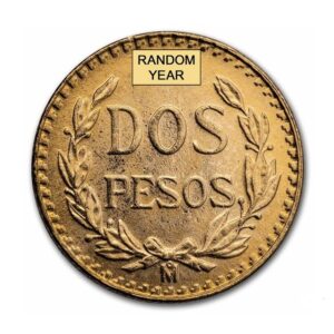 Mexican Mint, Mexican 2 Pesos Gold Coin (Random Year)