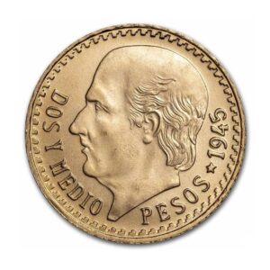 Mexican Mint, 1945 Mexican 2.5 Pesos Gold Coin Restrike