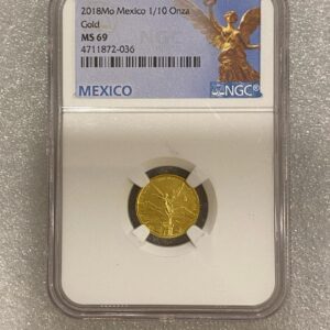 Mexican Mint, 2018 Libertad 1/10 oz Gold Coin NGC MS69