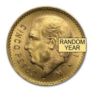 Mexican Mint, Mexican 5 Pesos Gold Coin (Random Year)