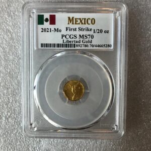 Mexican Mint, 2021 Libertad 1/20 oz Gold Coin First Strike PCGS MS70