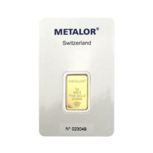 Metalor, 5 Gram Gold Stamped Bar