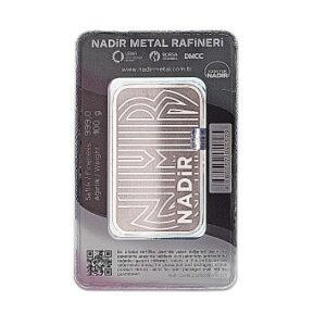 Nadir Metal Rafineri, 100 Gram Silver Minted Bar in Assay