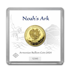 Armenia, 2024 Noah's Ark 100 Dram 1 Gram Gold Coin in Capsule