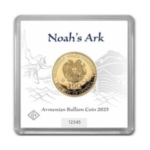 Armenia, 2023 Noah’s Ark 100 Dram 1 Gram Gold Coin in Capsule