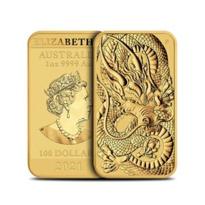 Perth Mint, 2021 Rectangular Dragon 1 oz Gold Coin Bar