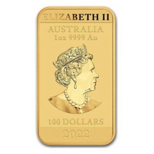 Perth Mint, 2022 Rectangular Dragon 1 oz Gold Coin Bar