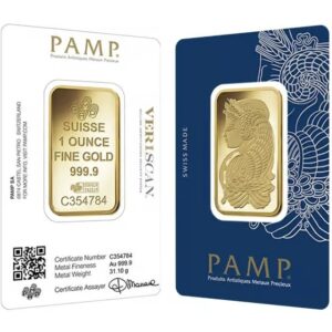 Pamp Suisse, Lady Fortuna 1 Ounce Gold Minted Bar in Assay