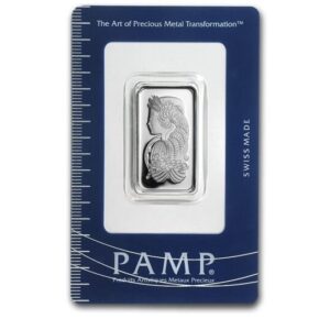 Pamp Suisse, Lady Fortuna 10 Gram Silver Minted Bar in Assay