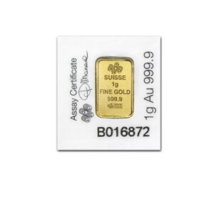 Pamp Suisse, MULTIGRAM 1 Gram Gold Bar In Small Assay Card