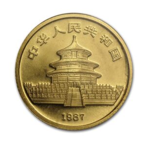 Chinese Mint, 1987 1/10 oz Panda Gold Coin