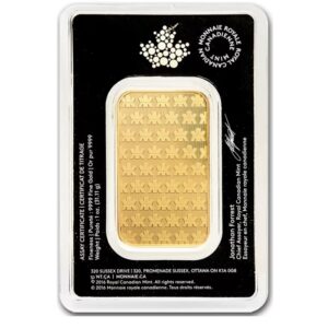 Royal Canadian Mint, 1 oz Gold Minted Bar in Assay