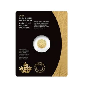 Royal Canadian Mint, 2024 Canada 1/10 oz Treasured Gold Maple Leaf Polar Bear Privy Coin First Strikes